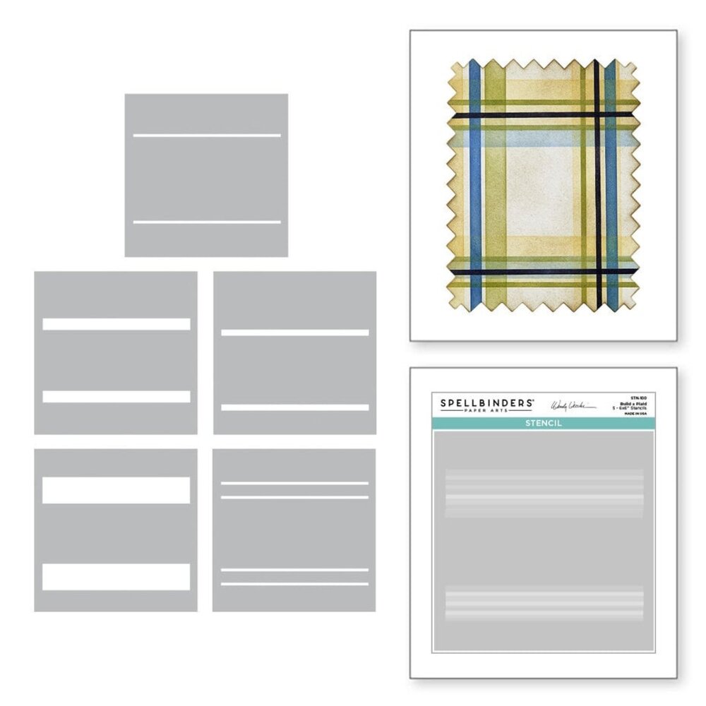Spellbinders Not Your Ordinary Card Plaid Builder Layered Stencil (STN-100)