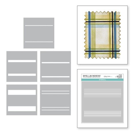 Spellbinders Not Your Ordinary Card Plaid Builder Layered Stencil (STN-100)