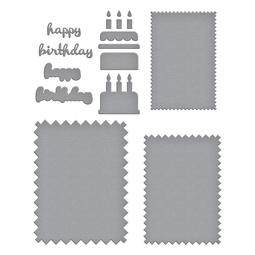 Spellbinders Not Your Ordinary Card Pinking Birthday Rectangles Dies (S5-656)