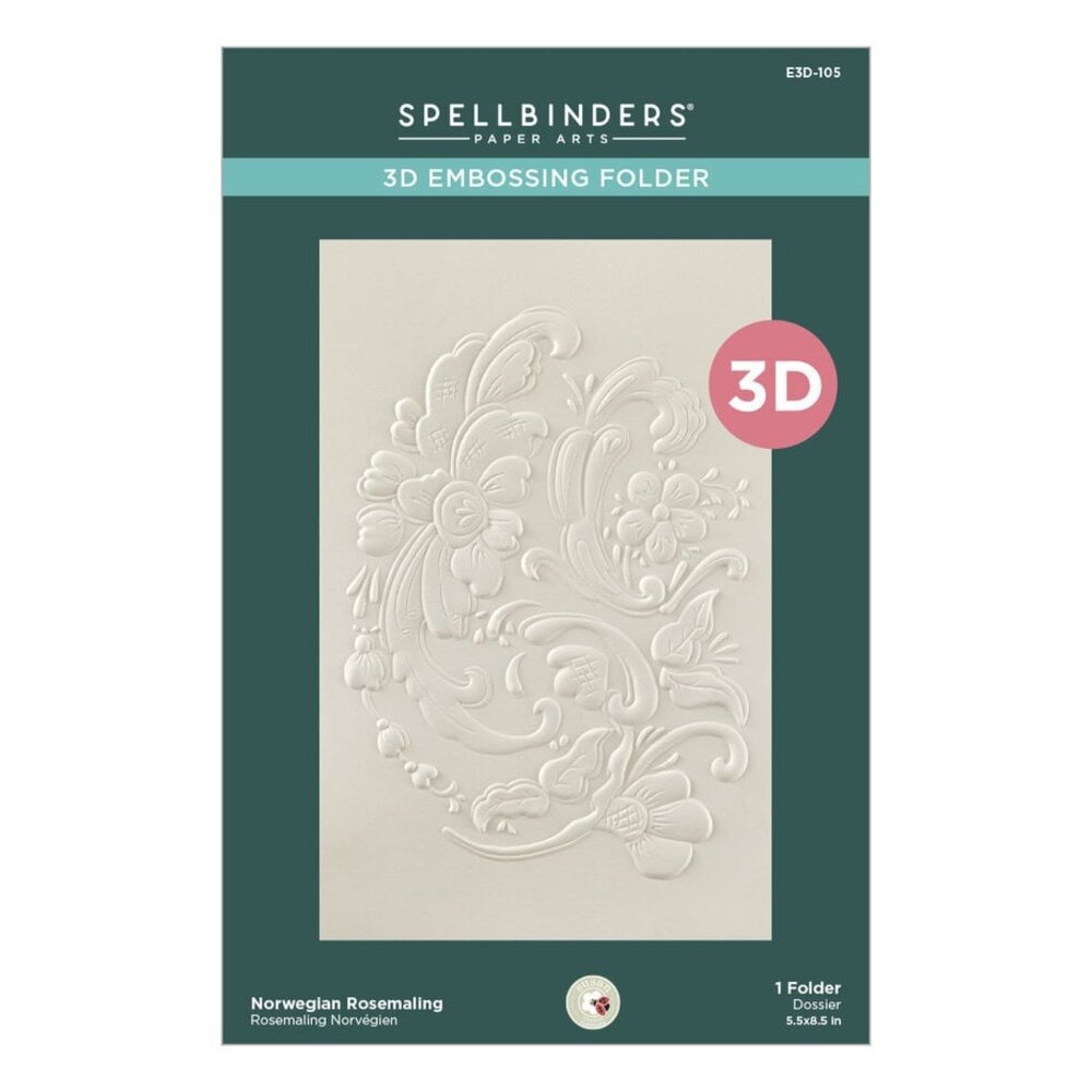 Spellbinders Winter's Grace Garden Norwegian Rosemaling 3D Embossing Folder (E3D-105) Spellbinders Winter's Grace Garden Norwegian Rosemaling 3D Embossing Folder (E3D-105)