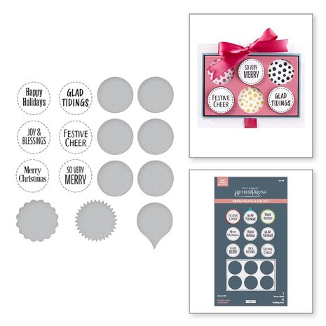 Spellbinders Essential Holiday Festive Circle Sentiments Press Plates & Die Set (BP-216) Spellbinders Essential Holiday Festive Circle Sentiments Press Plates & Die Set (BP-216)