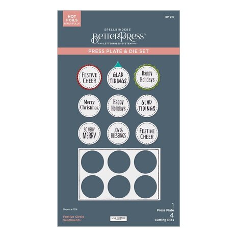 Spellbinders Essential Holiday Festive Circle Sentiments Press Plates & Die Set (BP-216) Spellbinders Essential Holiday Festive Circle Sentiments Press Plates & Die Set (BP-216)