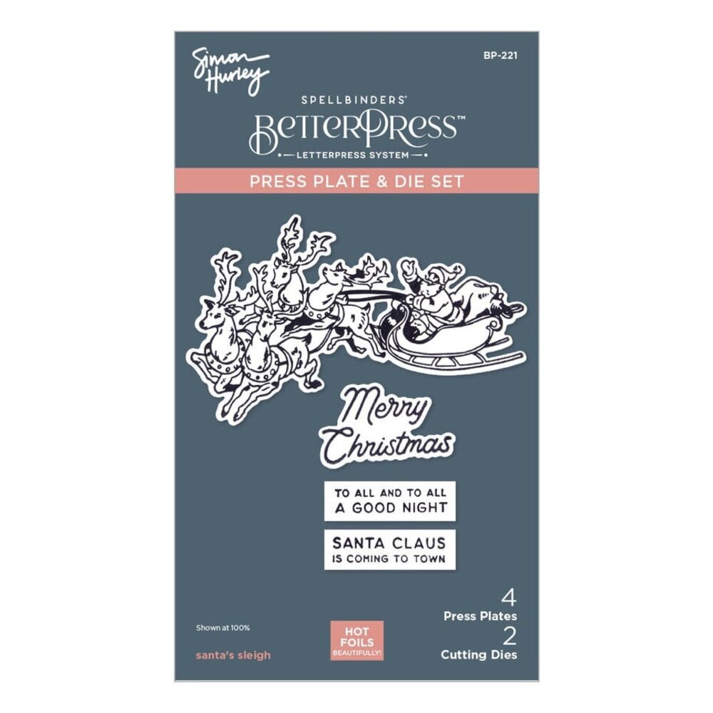 Spellbinders Glad Tidings Santa's Sleigh Press Plate & Die Set (BP-221) Spellbinders Glad Tidings Santa's Sleigh Press Plate & Die Set (BP-221)