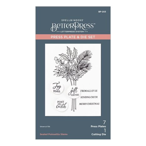 Spellbinders Sealed 3D Christmas Poinsettia Stems Press Plate & Die Set (BP-203) Spellbinders Sealed 3D Christmas Poinsettia Stems Press Plate & Die Set (BP-203)