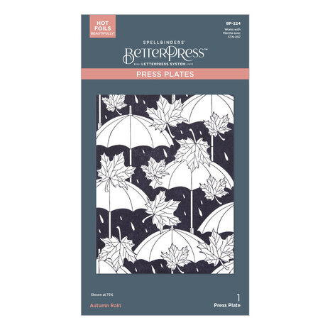 Spellbinders Falling Leaves Autumn Rain Press Plate (BP-224)