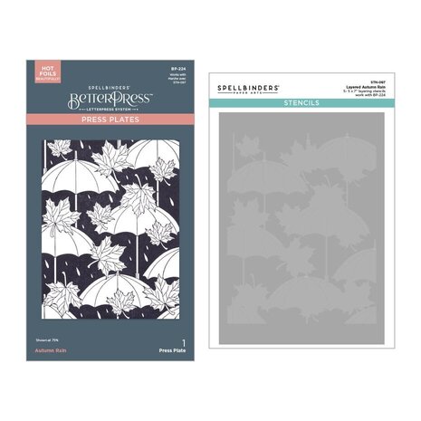 Spellbinders Falling Leaves Autumn Rain Press Plate and Stencil Bundle (BD-0897) Spellbinders Falling Leaves Autumn Rain Press Plate and Stencil Bundle (BD-0897)
