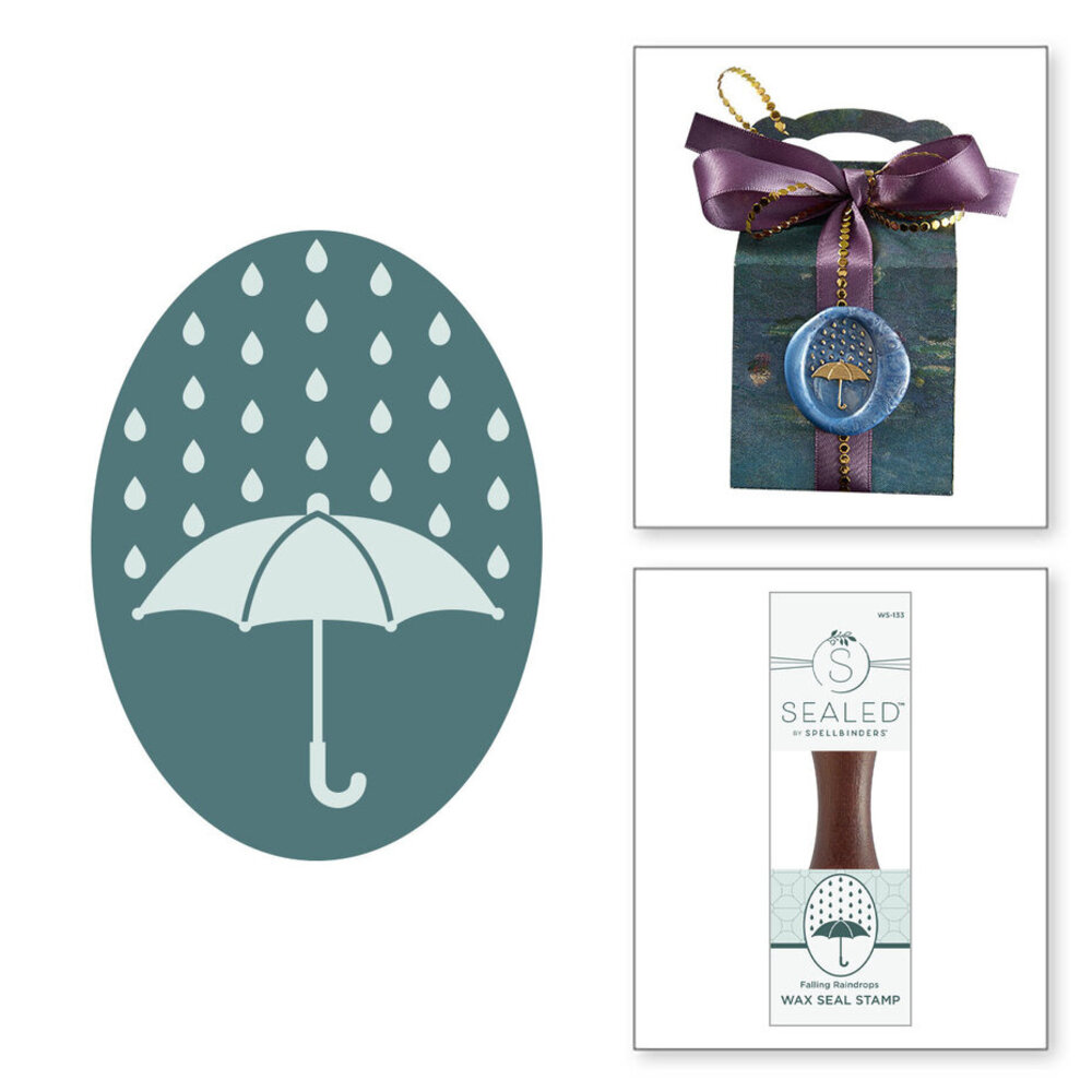 Spellbinders Falling Leaves Falling Raindrops Wax Seal Stamp (WS-133) Spellbinders Falling Leaves Falling Raindrops Wax Seal Stamp (WS-133)