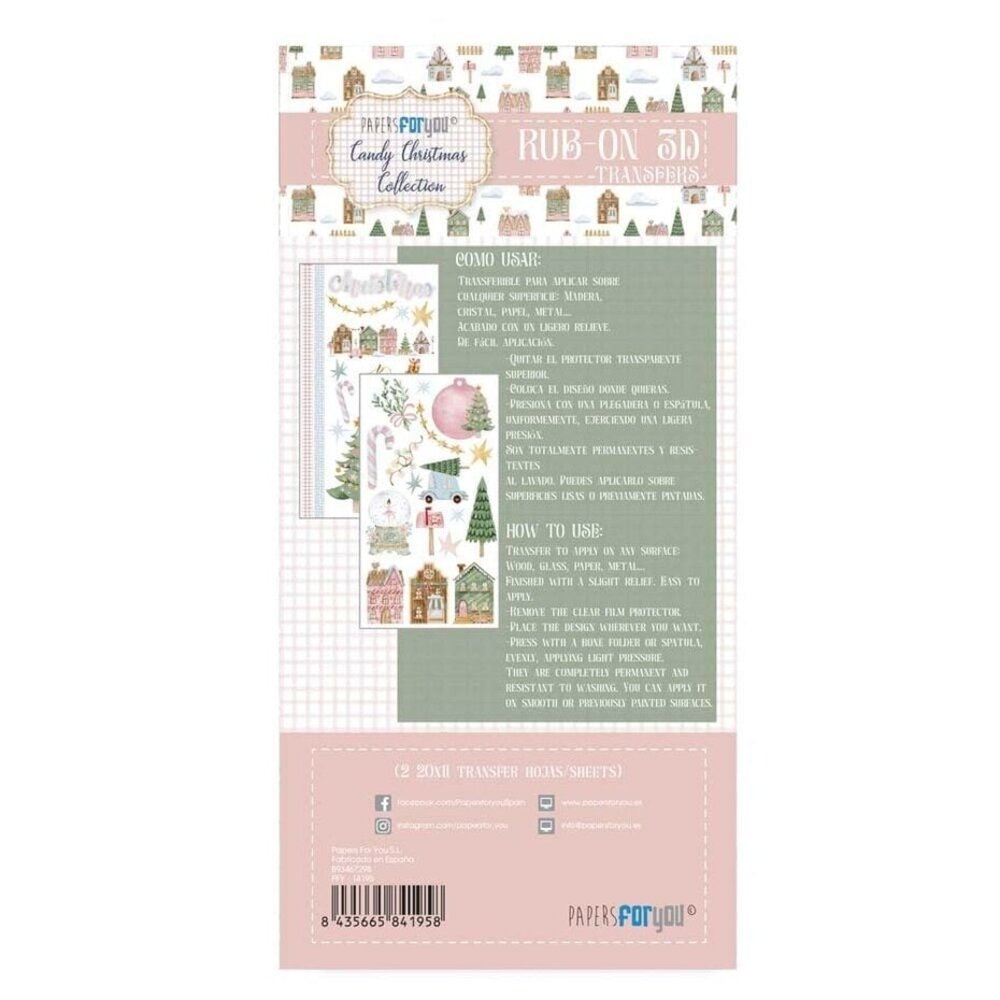 Papers For You Candy Christmas Rub On Transfers (PFY-14195) Papers For You Candy Christmas Rub On Transfers (PFY-14195)