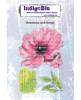 IndigoBlu Anemone and Script A6 Rubber Stamps (IND1343) IndigoBlu Anemone and Script A6 Rubber Stamps (IND1343)