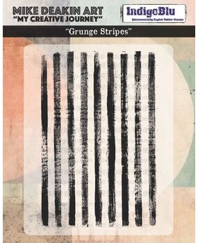 IndigoBlu Grunge Stripes A8 Rubber Stamps (IND1333)