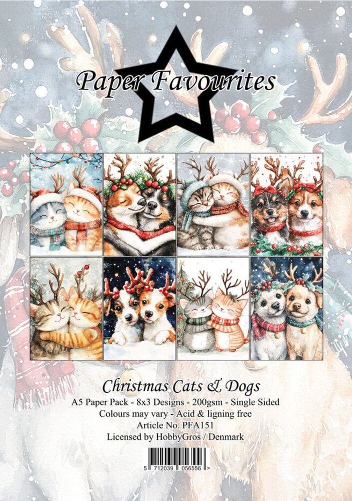 Paper Favourites Christmas Cats & Dogs A5 Paper Pack (PFA151) Paper Favourites Christmas Cats & Dogs A5 Paper Pack (PFA151)