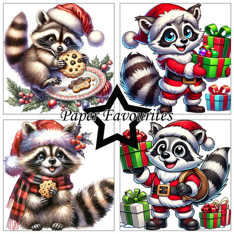 Paper Favourites Christmas Raccoons 12x12 Inch Paper Pack (PF711) Paper Favourites Christmas Raccoons 12x12 Inch Paper Pack (PF711)