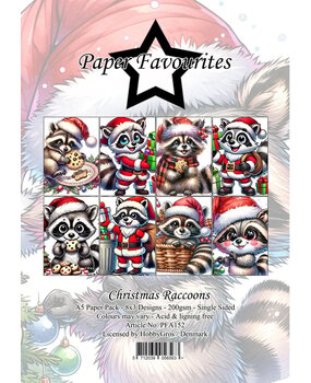 Paper Favourites Christmas Raccoons A5 Paper Pack (PFA152)* Paper Favourites Christmas Raccoons A5 Paper Pack (PFA152)*