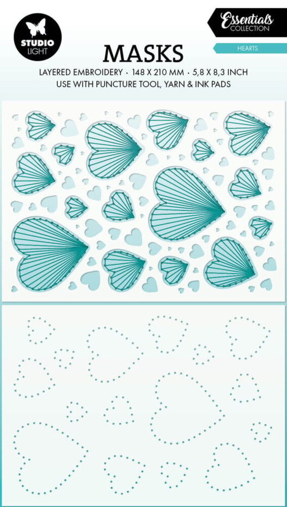 Studio Light Essentials Hearts Layered Embroidery Masking Stencil (SL-ES-MASK306) Studio Light Essentials Hearts Layered Embroidery Masking Stencil (SL-ES-MASK306)