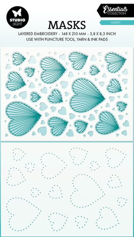 Studio Light Essentials Hearts Layered Embroidery Masking Stencil (SL-ES-MASK306) Studio Light Essentials Hearts Layered Embroidery Masking Stencil (SL-ES-MASK306)