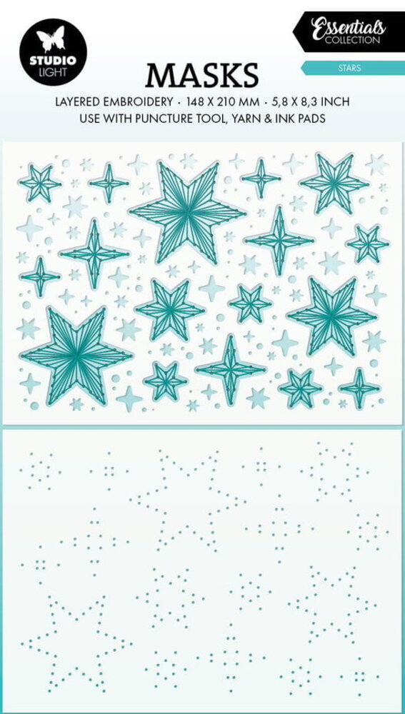 Studio Light Essentials Stars Layered Embroidery Masking Stencil (SL-ES-MASK307) Studio Light Essentials Stars Layered Embroidery Masking Stencil (SL-ES-MASK307)