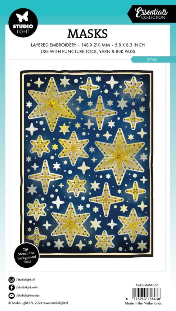 Studio Light Essentials Stars Layered Embroidery Masking Stencil (SL-ES-MASK307) Studio Light Essentials Stars Layered Embroidery Masking Stencil (SL-ES-MASK307)