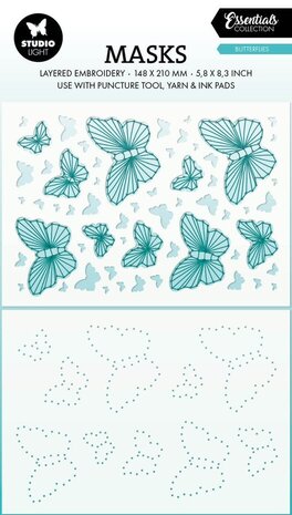 Studio Light Essentials Butterflies Layered Embroidery Masking Stencil (SL-ES-MASK309)