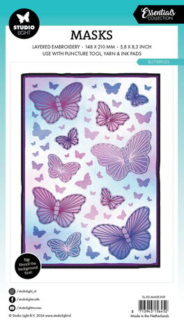 Studio Light Essentials Butterflies Layered Embroidery Masking Stencil (SL-ES-MASK309)