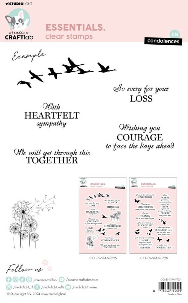 Creative Craftlab Essentials Clear Stamp Condolences (CCL-ES-STAMP725) Creative Craftlab Essentials Clear Stamp Condolences (CCL-ES-STAMP725)