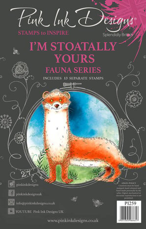 Pink Ink Designs Fauna Series Stoatally Yours A5 Clear Stamps (PI259)