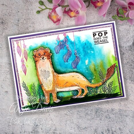 Pink Ink Designs Fauna Series Stoatally Yours A5 Clear Stamps (PI259)