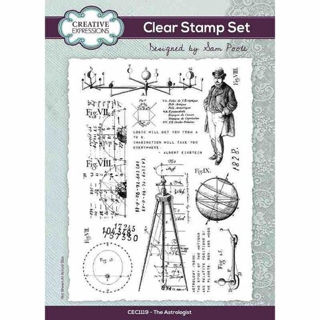 Creative Expressions Sam Poole A5 Clear Stamp The Astrologist (CEC1119) Creative Expressions Sam Poole A5 Clear Stamp The Astrologist (CEC1119)
