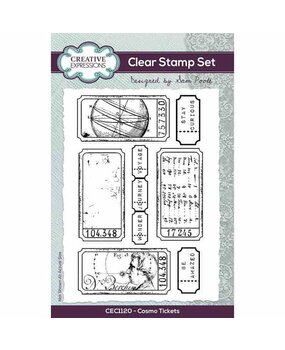 Creative Expressions Sam Poole A6 Clear Stamp Cosmo Tickets (CEC1120) Creative Expressions Sam Poole A6 Clear Stamp Cosmo Tickets (CEC1120)