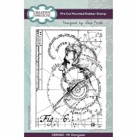 Creative Expressions Sam Poole Pre-Cut Rubber Stamp A6 Mr Stargazer (CER062)