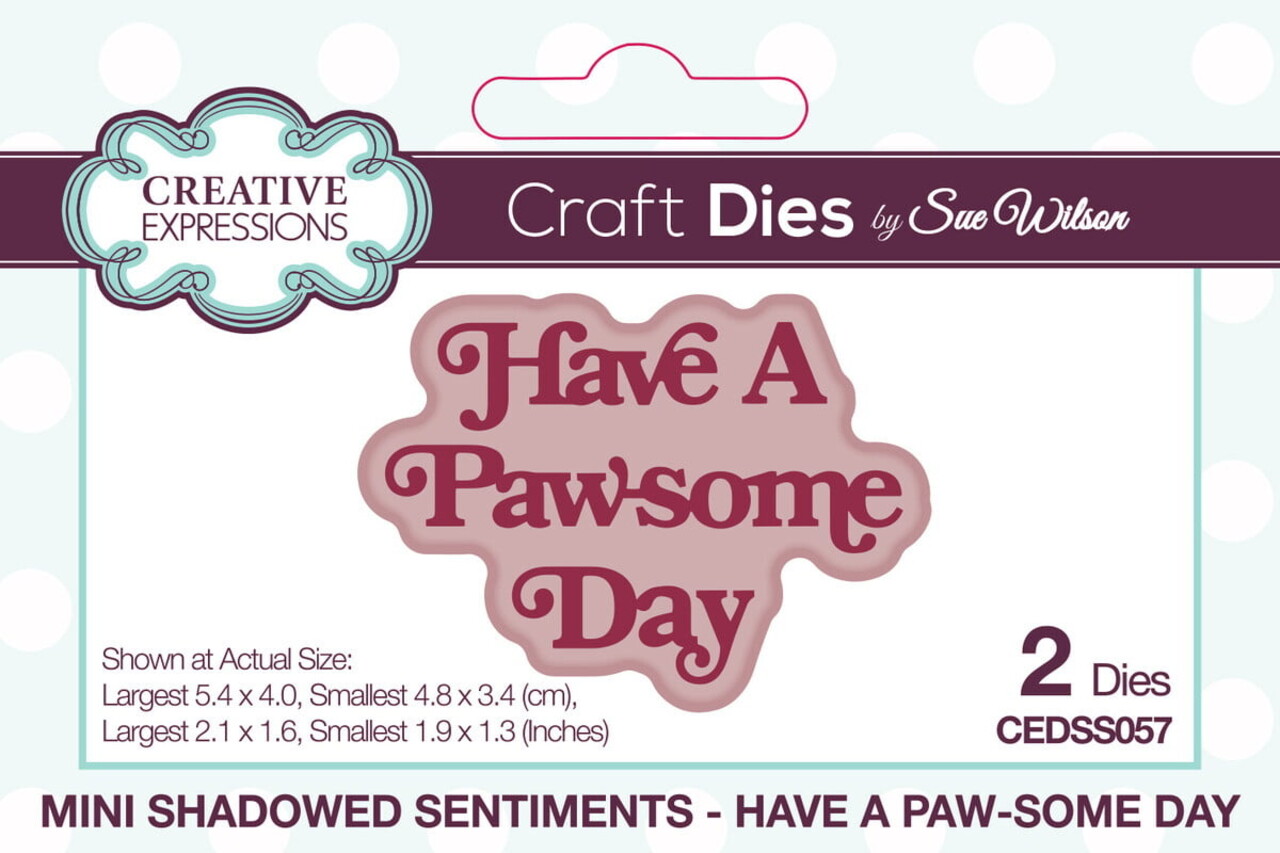 Creative Expressions Sue Wilson Craft Die Have A Paw-some Day (CEDSS057) Creative Expressions Sue Wilson Craft Die Have A Paw-some Day (CEDSS057)
