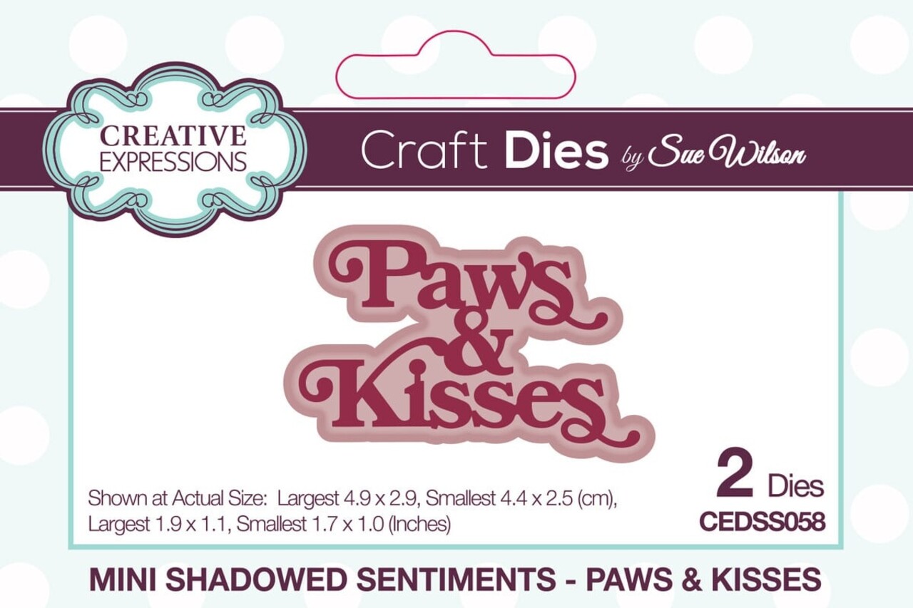 Creative Expressions Sue Wilson Craft Die Paws & Kisses (CEDSS058) Creative Expressions Sue Wilson Craft Die Paws & Kisses (CEDSS058)
