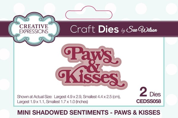 Creative Expressions Sue Wilson Craft Die Paws & Kisses (CEDSS058) Creative Expressions Sue Wilson Craft Die Paws & Kisses (CEDSS058)