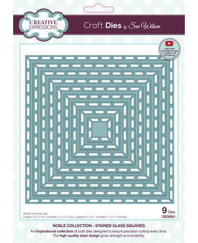 Creative Expressions Sue Wilson Craft Die Stained Glass Squares (CED5551) Creative Expressions Sue Wilson Craft Die Stained Glass Squares (CED5551)