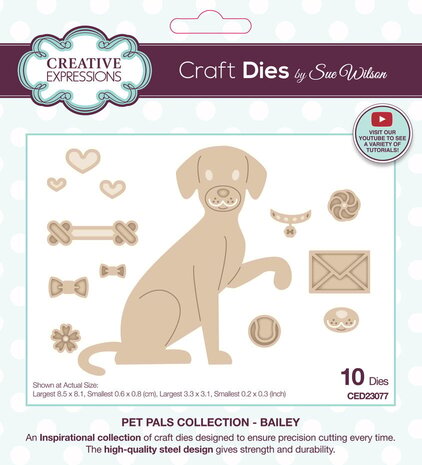 Creative Expressions Sue Wilson Craft Die Pet Pals Bailey (CED23077) Creative Expressions Sue Wilson Craft Die Pet Pals Bailey (CED23077)