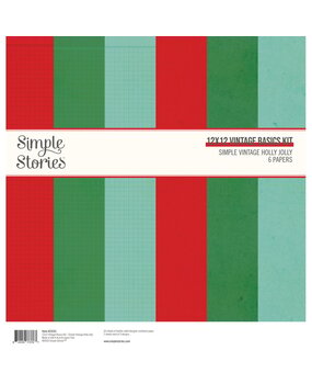 Simple Stories Simple Vintage Holly Jolly 12x12 Inch Vintage Basics Kit (23333)