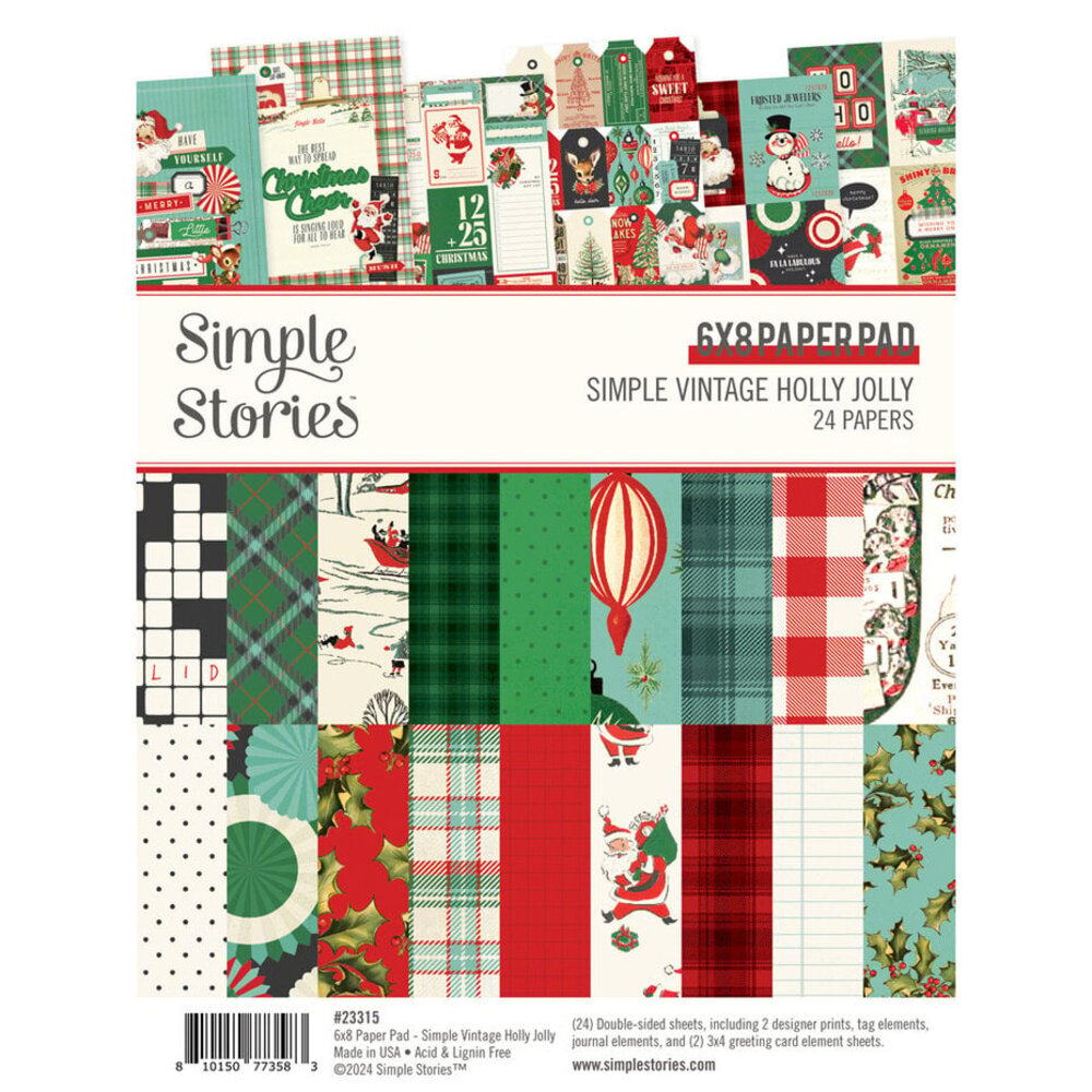 Simple Stories Simple Vintage Holly Jolly 6x8 Inch Paper Pad (23315)