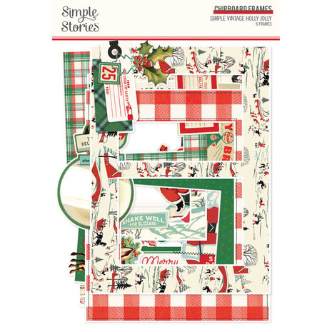 Simple Stories Simple Vintage Holly Jolly Chipboard Frames (23324)