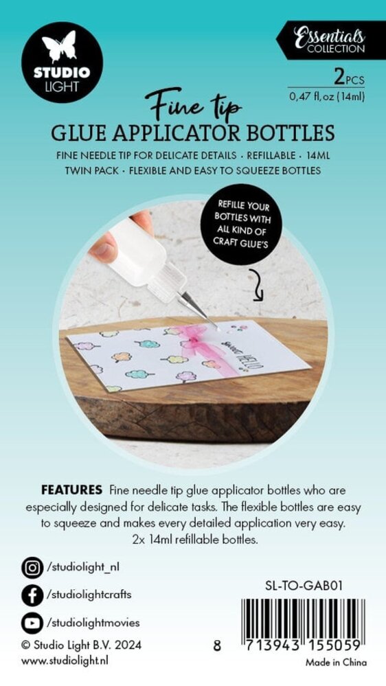 Studio Light Essentials Ultra Fine Tip Glue Application Bottles (SL-TO-GAB01) Studio Light Essentials Ultra Fine Tip Glue Application Bottles (SL-TO-GAB01)