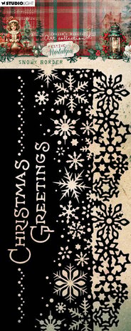 Studio Light Festive Nostalgia Slimline Masking Stencil Snowy Border (JMA-FN-MASK303) Studio Light Festive Nostalgia Slimline Masking Stencil Snowy Border (JMA-FN-MASK303)