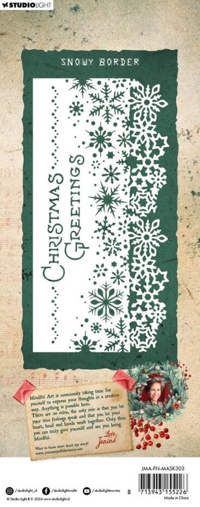 Studio Light Festive Nostalgia Slimline Masking Stencil Snowy Border (JMA-FN-MASK303) Studio Light Festive Nostalgia Slimline Masking Stencil Snowy Border (JMA-FN-MASK303)