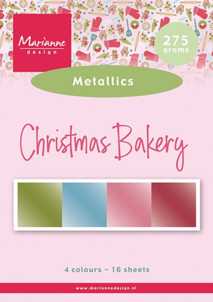 Marianne Design Christmas Bakery A5 Metallic Cardstock (PK9197)