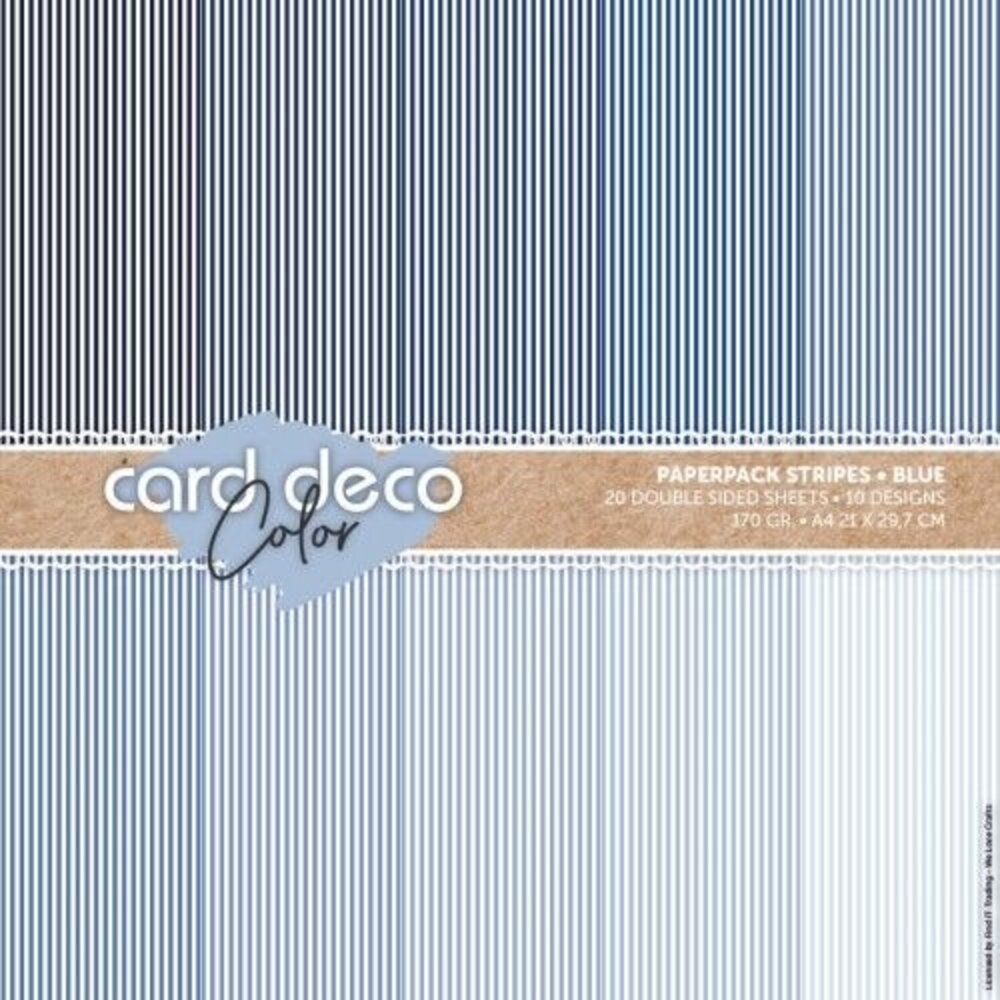 Card Deco Color Paperpack A4 Stripes Blue (CDCPPA413004) Card Deco Color Paperpack A4 Stripes Blue (CDCPPA413004)