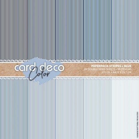 Card Deco Color Paperpack A4 Stripes Blue (CDCPPA413004) Card Deco Color Paperpack A4 Stripes Blue (CDCPPA413004)