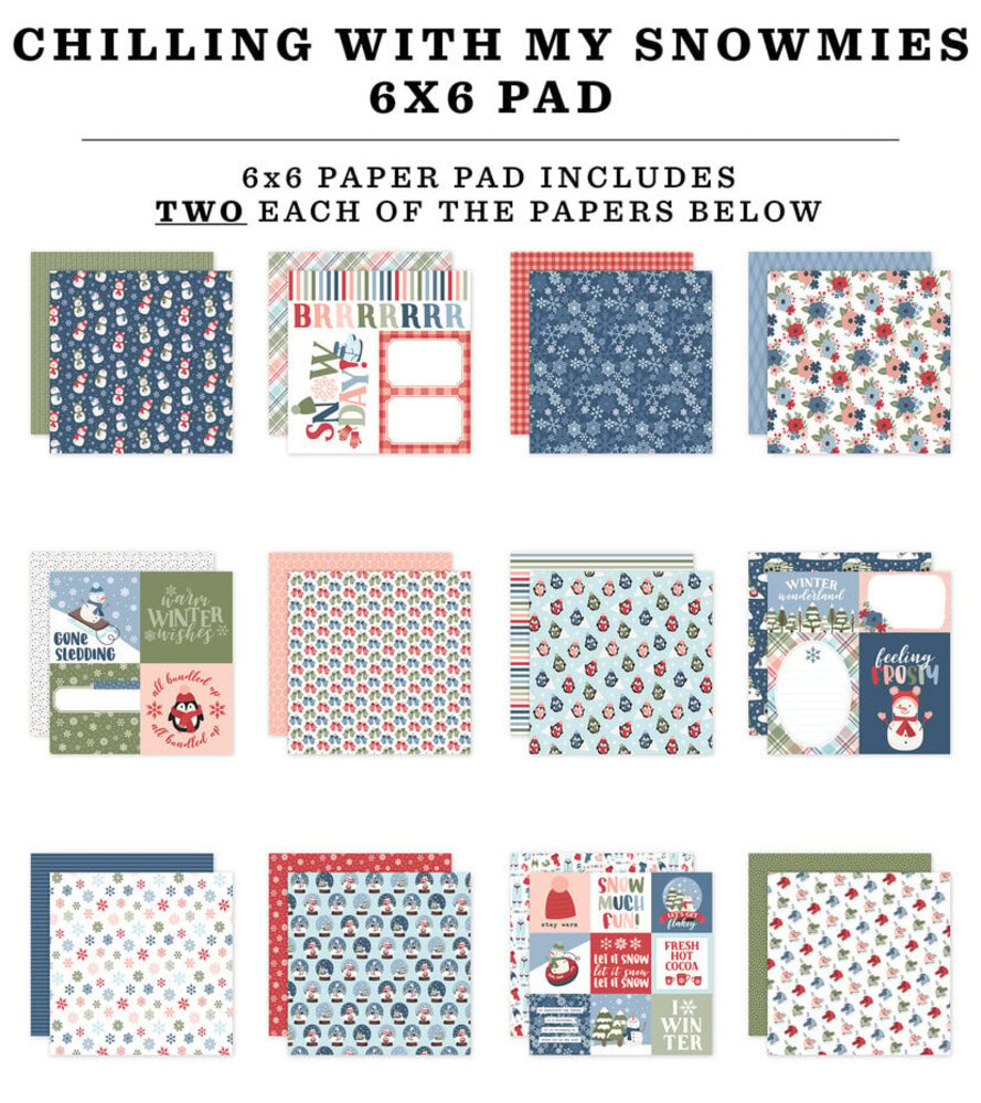 Echo Park Chilling With My Snowmies 6x6 Inch Paper Pad (SNO398023)