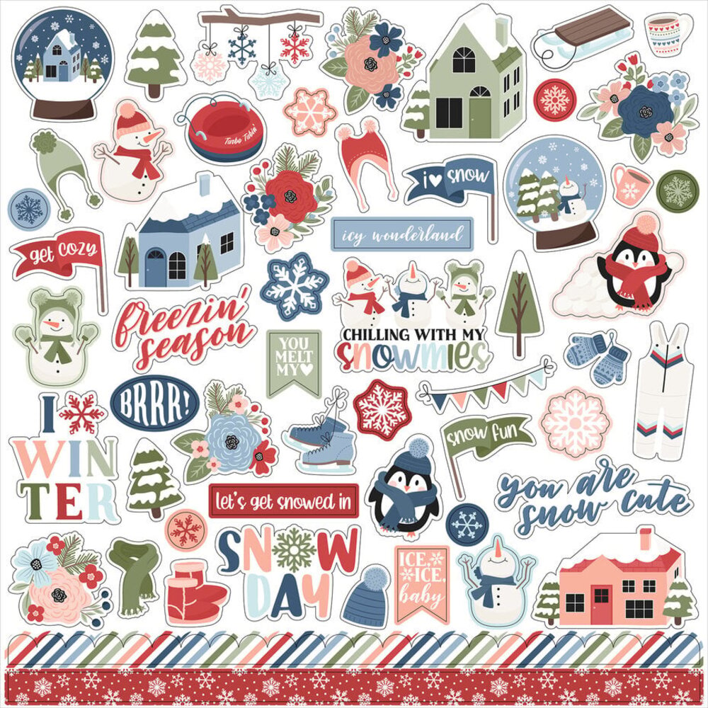 Echo Park Chilling With My Snowmies 12x12 Inch Element Sticker (SNO398014)