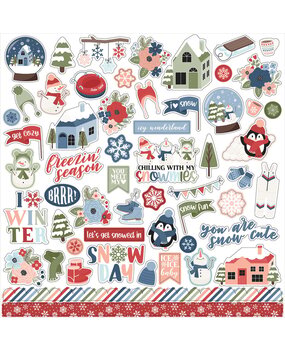 Echo Park Chilling With My Snowmies 12x12 Inch Element Sticker (SNO398014)