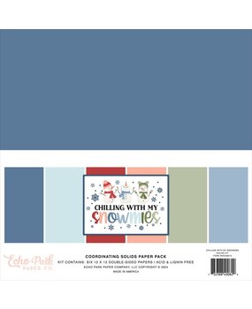Echo Park Chilling With My Snowmies 12x12 Inch Coordinating Solids Paper Pack (SNO398015)