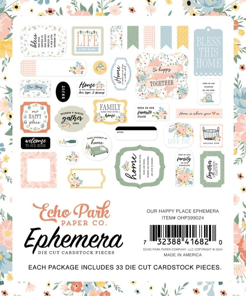 Echo Park Our Happy Place Ephemera (OHP399024) Echo Park Our Happy Place Ephemera (OHP399024)