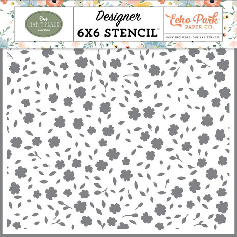 Echo Park Our Happy Place Family Forever Floral Stencil (OHP399035) Echo Park Our Happy Place Family Forever Floral Stencil (OHP399035)