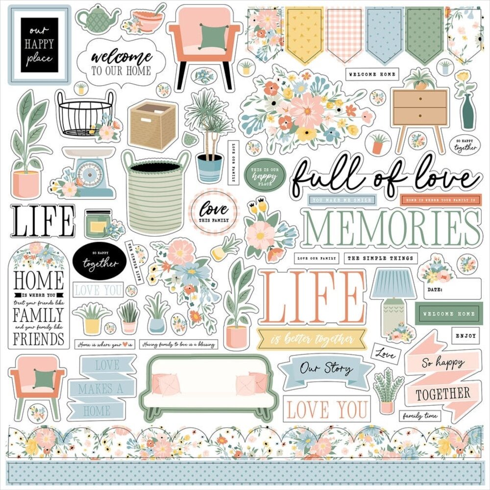 Echo Park Our Happy Place 12x12 Inch Element Sticker (OHP399014) Echo Park Our Happy Place 12x12 Inch Element Sticker (OHP399014)